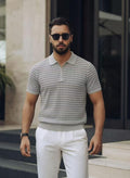 The Micro-Stripe Polo – Graphite