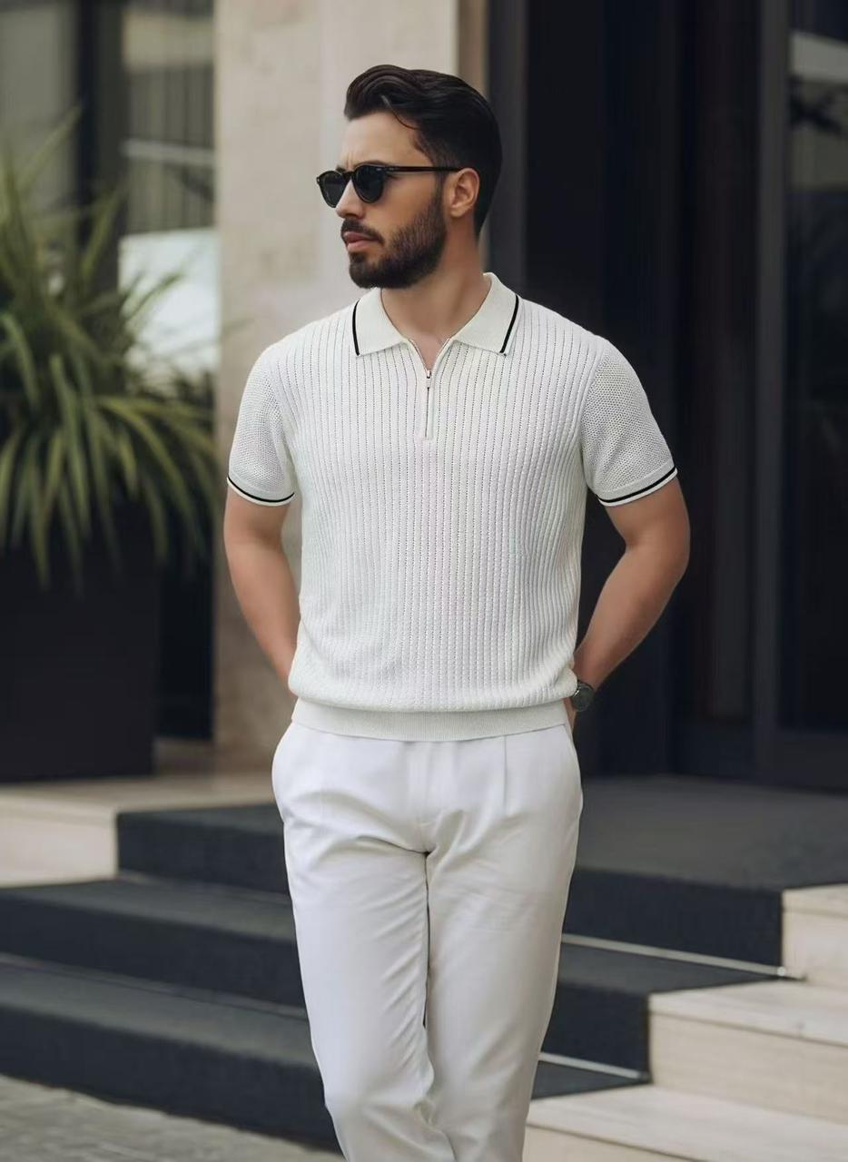The Contrast Polo – Pure White